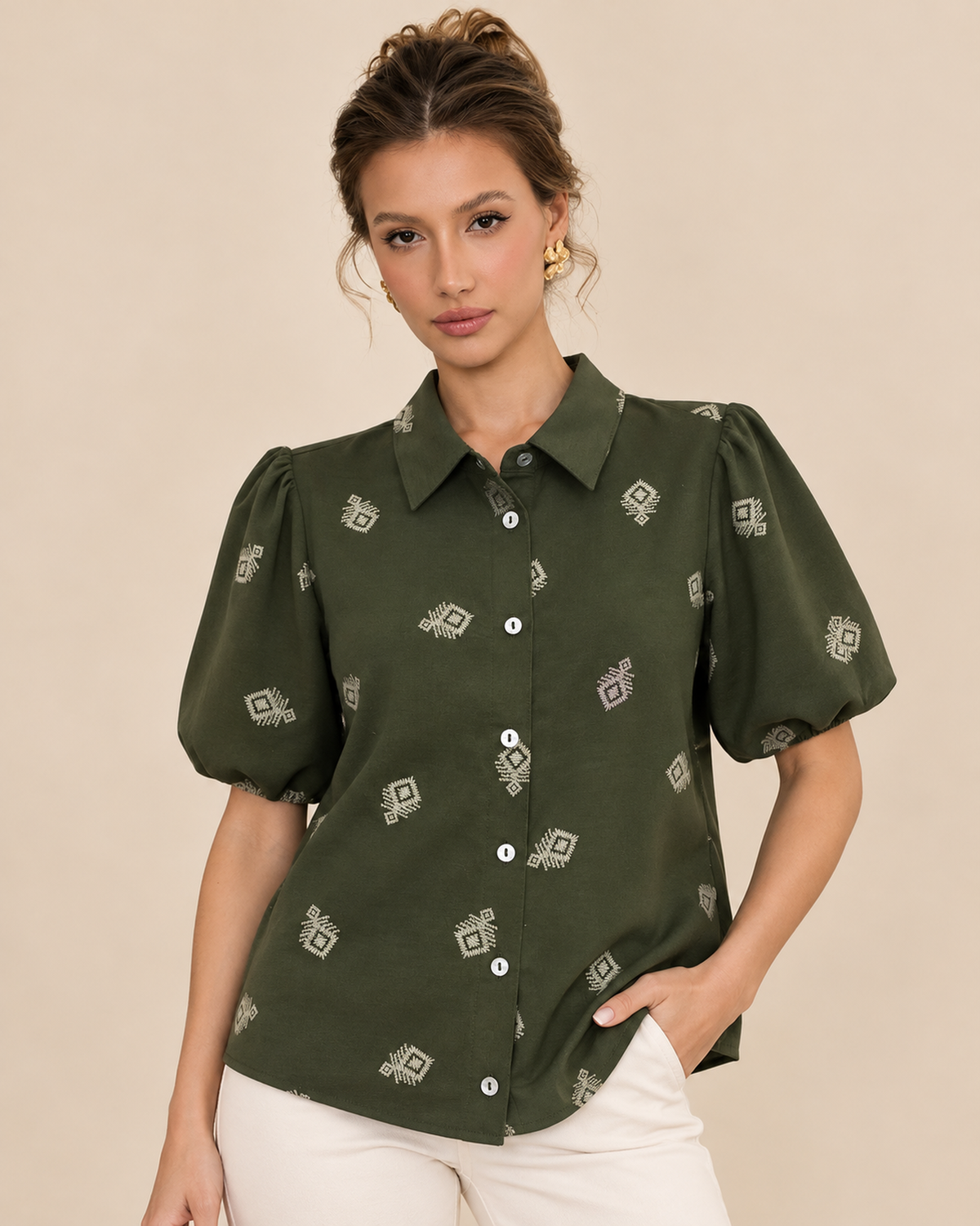 Camisa Estampado Bordado
