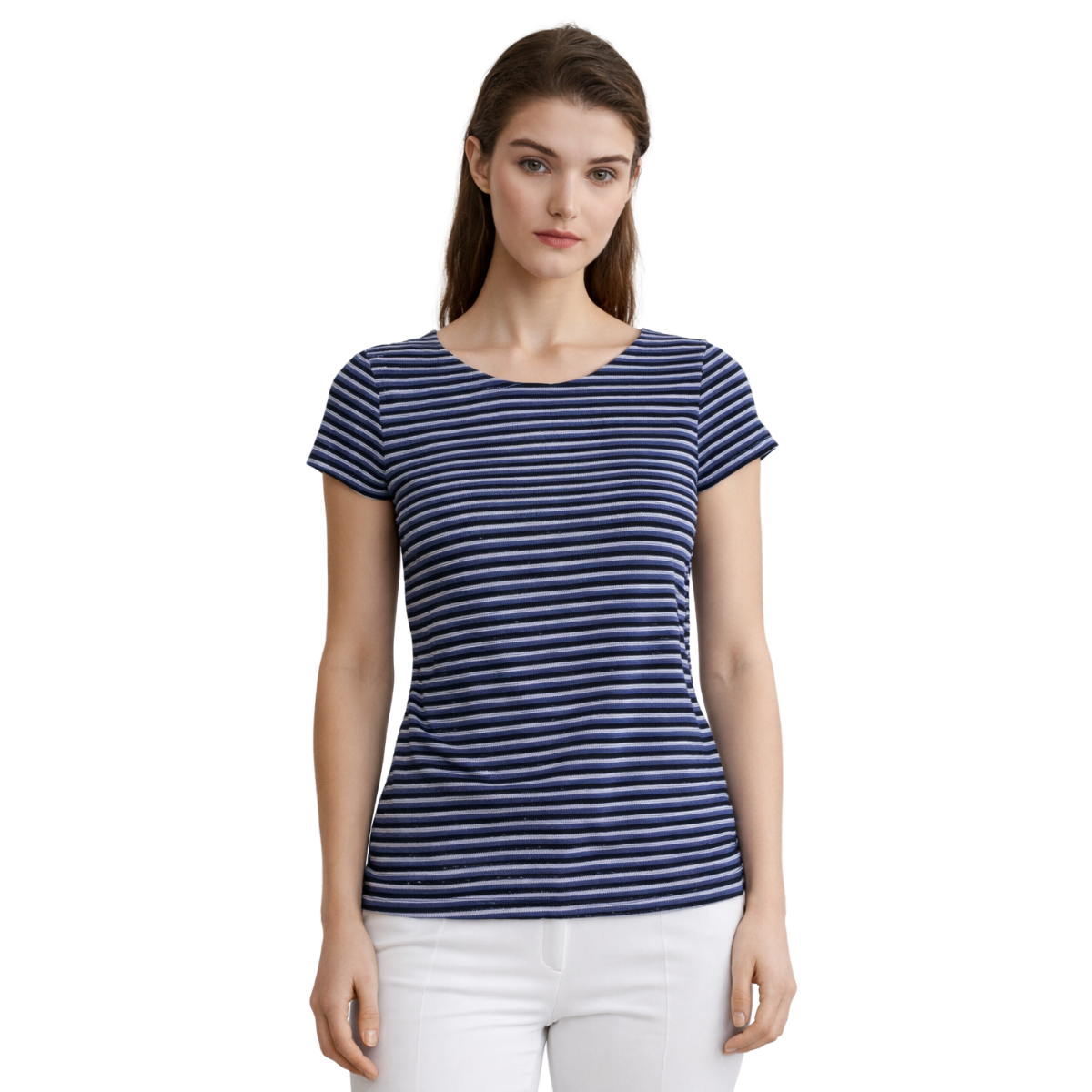 Blusa Rayas Clásica Casual Azul