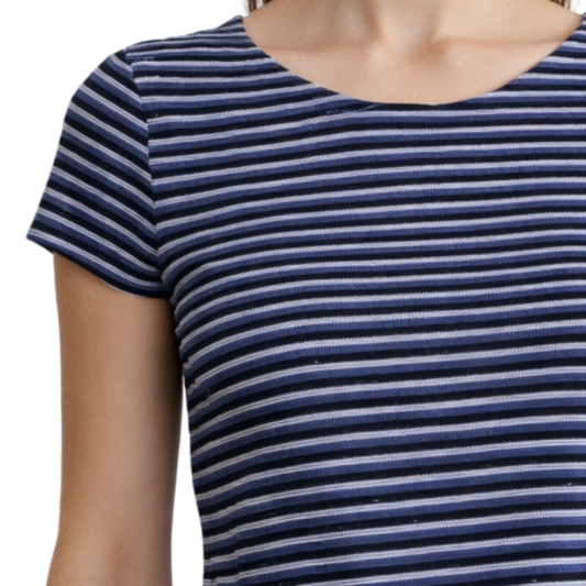 Blusa Rayas Clásica Casual Azul