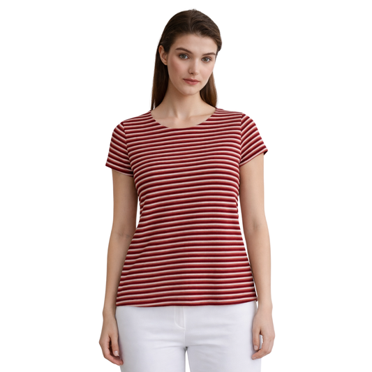 Blusa Rayas Clásica Casual Rosa