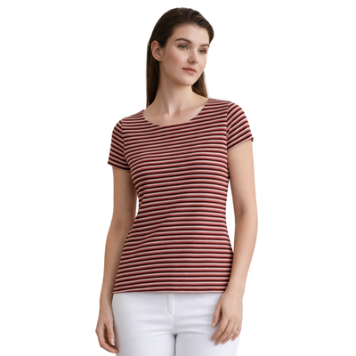 Blusa Rayas Clásica Casual Rosa