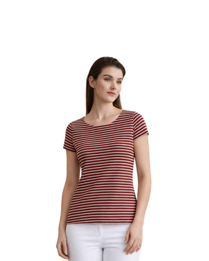 Blusa Rayas Clásica Casual Rosa