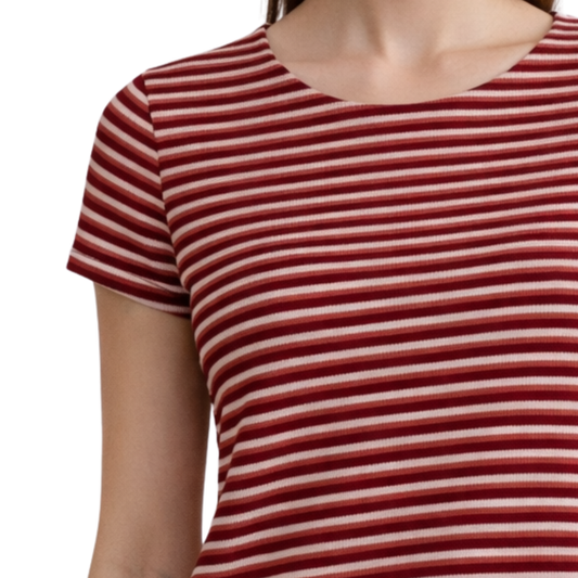 Blusa Rayas Clásica Casual Rosa