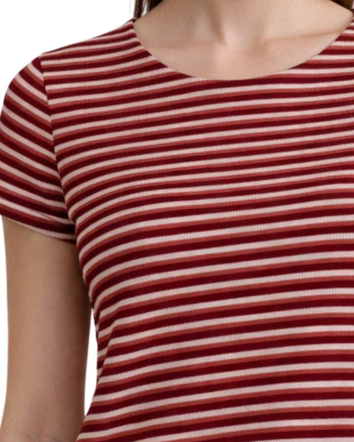 Blusa Rayas Clásica Casual Rosa