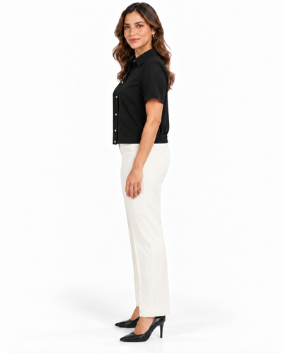 Blusa Botones Corazón Negro – lateral