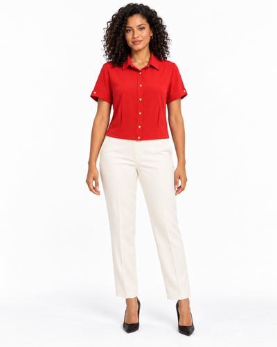 Blusa Botones Corazón Rojo – frente