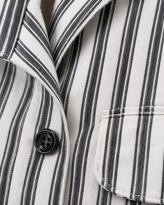 Vestido Camisero Rayas Negro – detalle de la tela