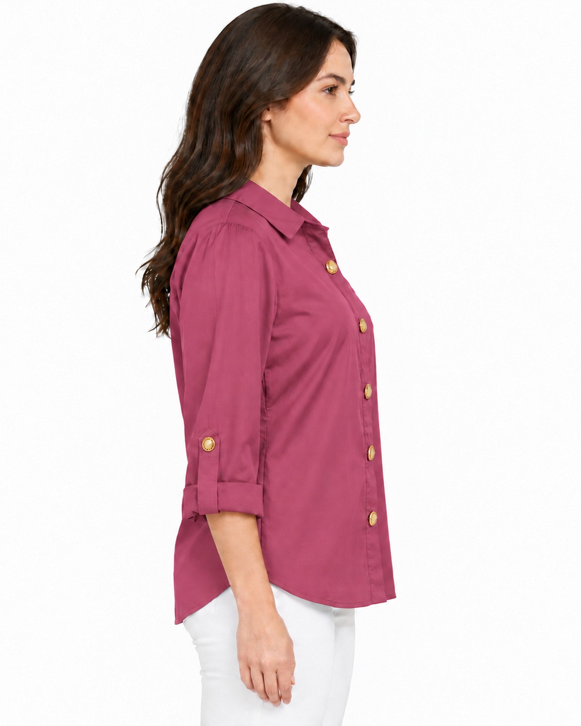 Camisera Botón Dorado Rosa – lateral