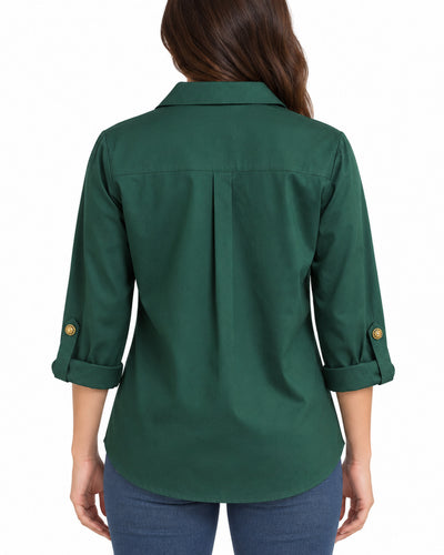 Camisera Botón Dorado Verde – espalda