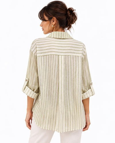 Camisera Oversize Rayas Blanco – espalda