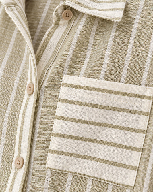 Camisera Oversize Rayas Blanco – detalle de tela