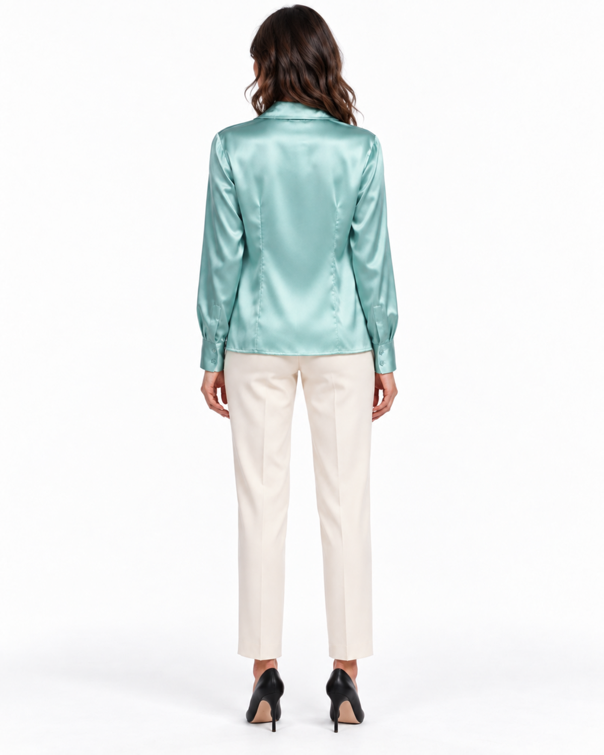 Blusa Satén Botón Joya