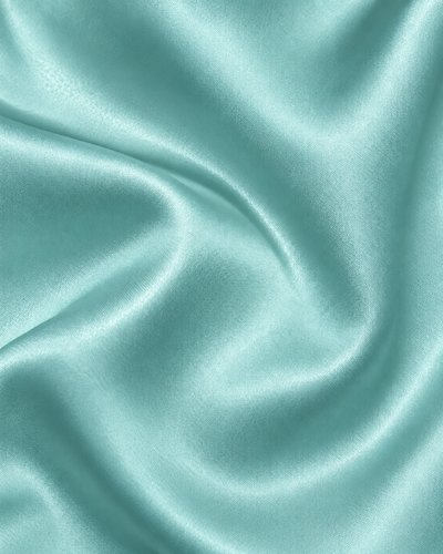 Blusa Satén Botón Joya Azul – detalle de tela