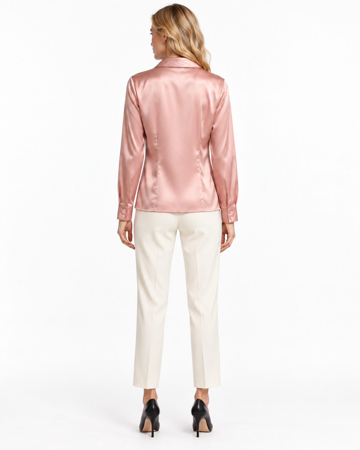 Blusa Satén Botón Joya