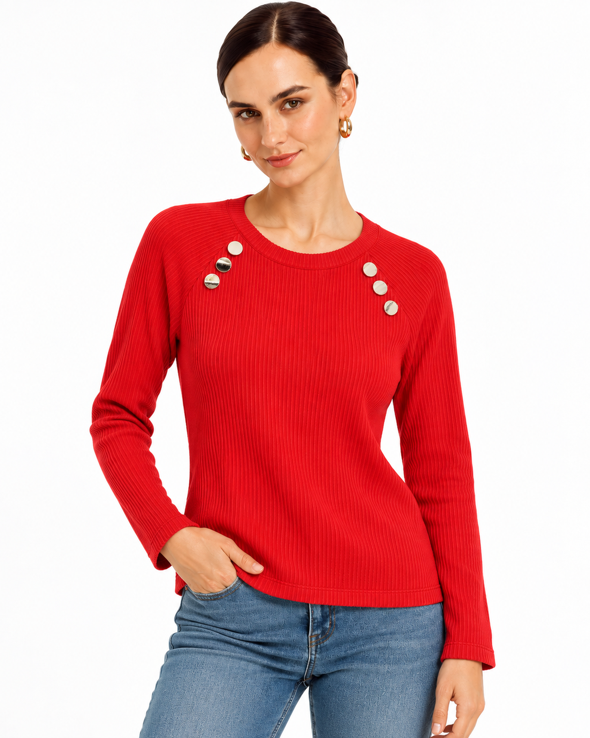 Blusa Canalé Botones Joya