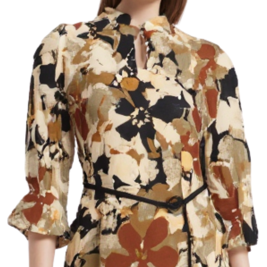 Blusa Floral Peplum Elegante Negro