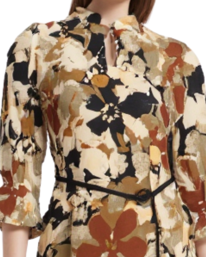Blusa Floral Peplum Elegante Negro