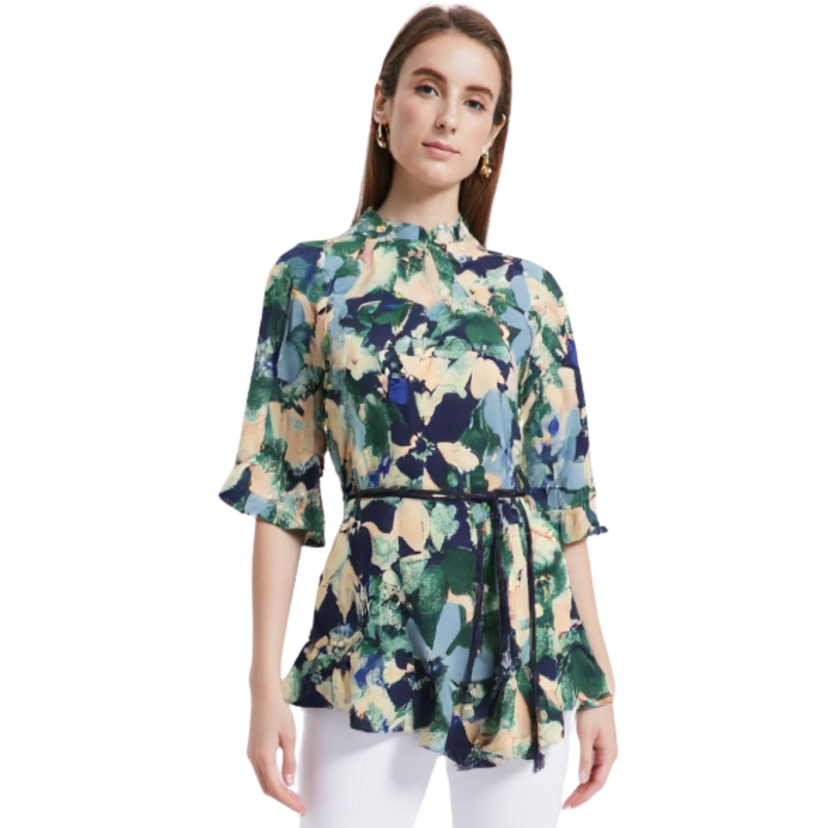 Blusa Floral Peplum Elegante
