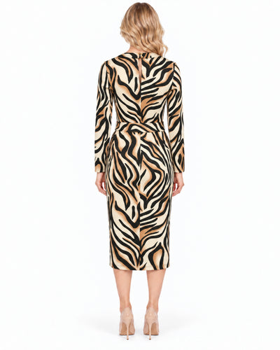 Vestido Midi Estampado Negro – espalda