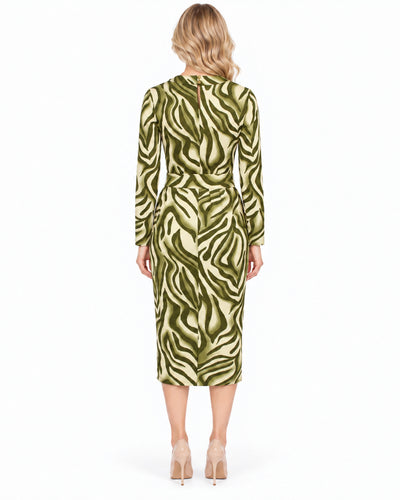 Vestido Midi Estampado Verde – espalda