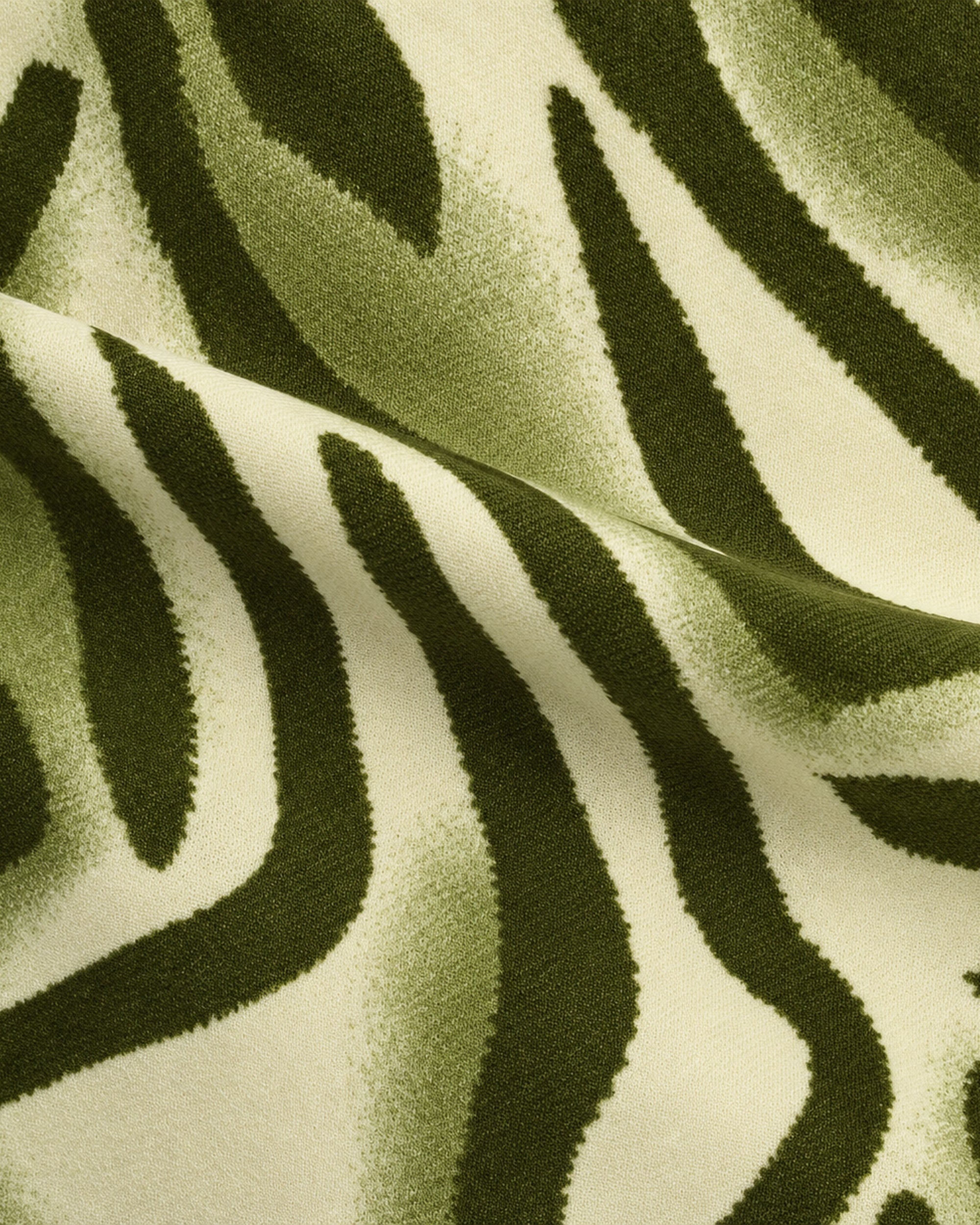 Vestido Midi Estampado Verde – detalle de tela