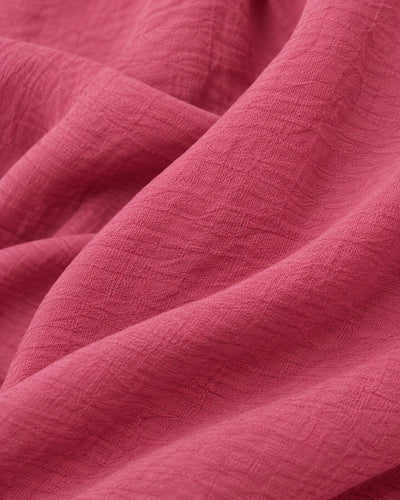 Vestido Camisero Largo Bolsillos Rosa – detalle de tela