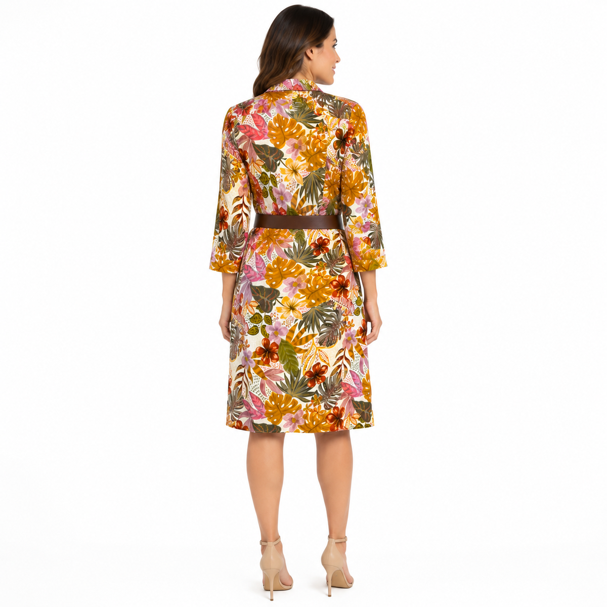 Vestido Camisero Floral Tropical