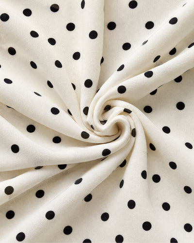 Vestido Largo Lunares Cinturón Hueso – detalle de tela