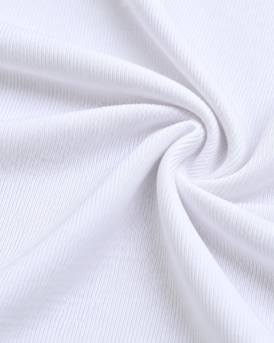 Top Tirantes Canalé Blanco – detalle de la tela
