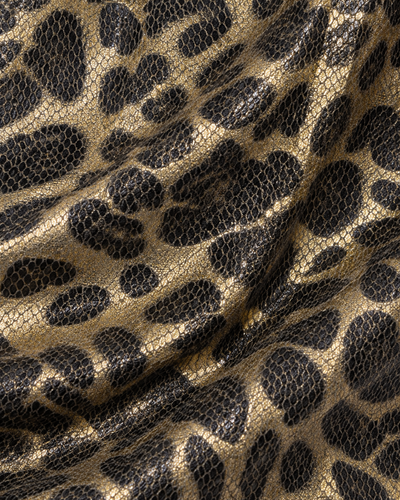 Blusa Animal Print Metálica Beige – detalle de tela