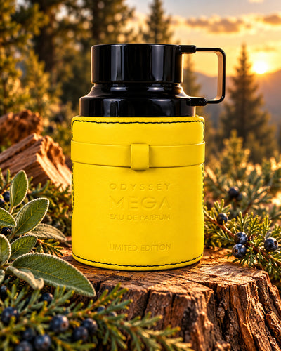 Odyssey Mega Limited Edition Eau de Parfum de Armaf – paisaje inspirado en sus notas