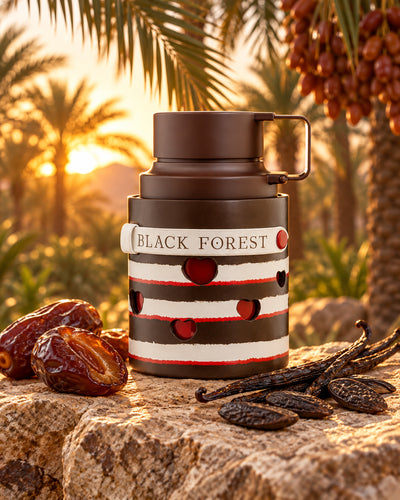 Odyssey Black Forest Eau de Parfum de Armaf – paisaje inspirado en sus notas