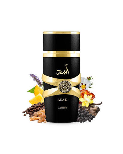 Asad de Lattafa – frasco con sus notas
