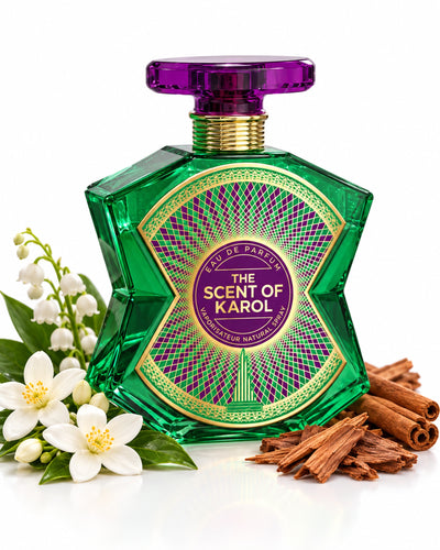 The Scent Of Karol Eau de Parfum de Emper – frasco con sus notas: jazmín, lirio de los valles, cedro