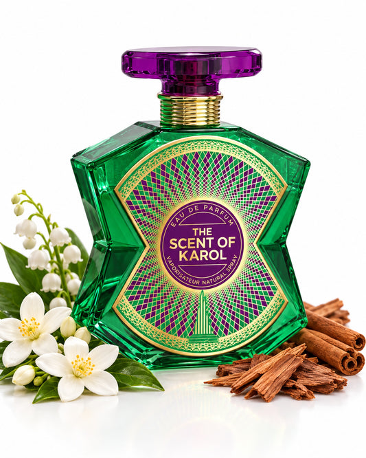 The Scent Of Karol Eau de Parfum de Emper – frasco con sus notas: jazmín, lirio de los valles, cedro