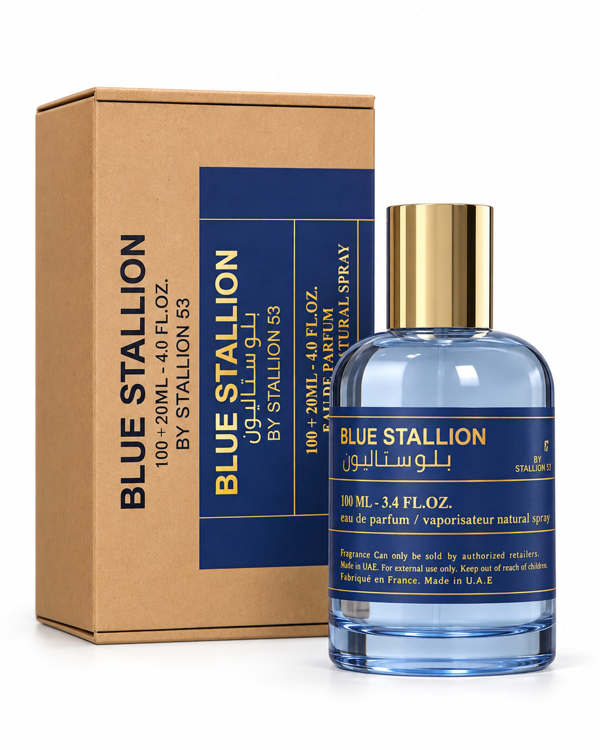 Blue Stallion Eau de Parfum de Emper – frasco con caja