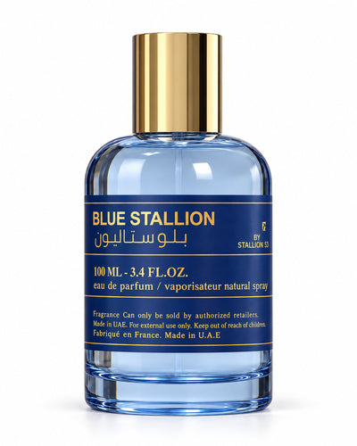 Blue Stallion Eau de Parfum de Emper – frasco de frente