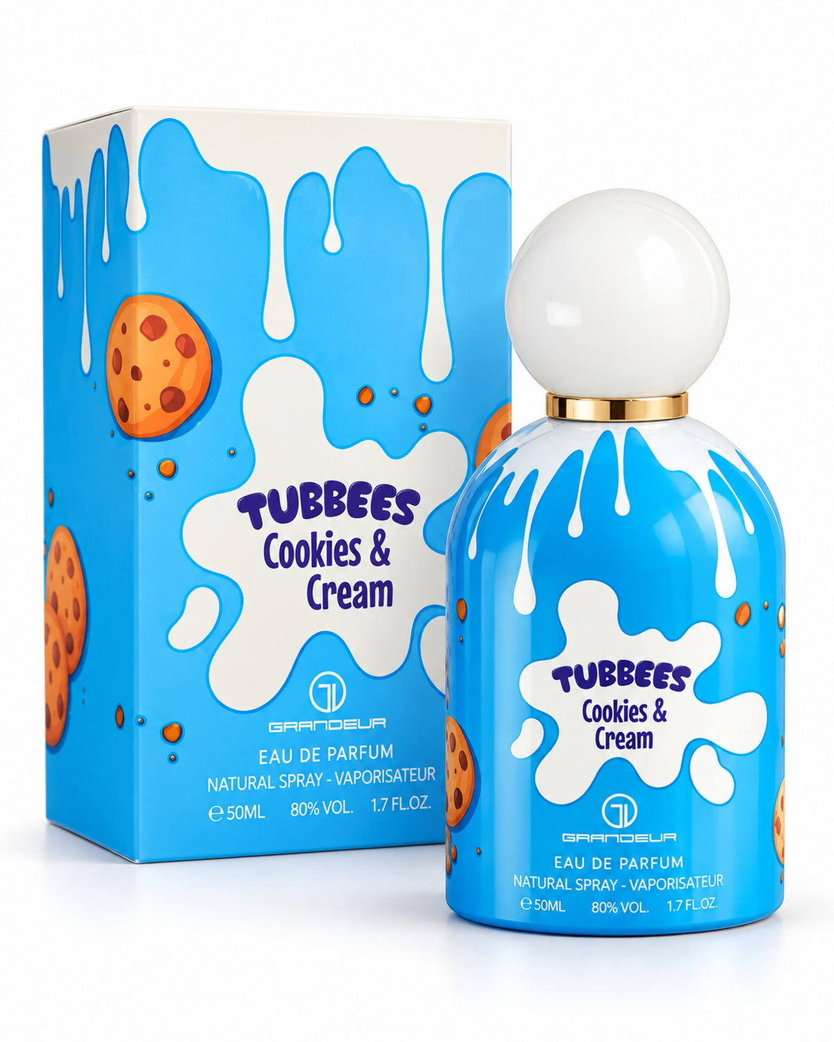 Tubbees Cookies & Cream Eau de Parfum de Grandeur – frasco con caja