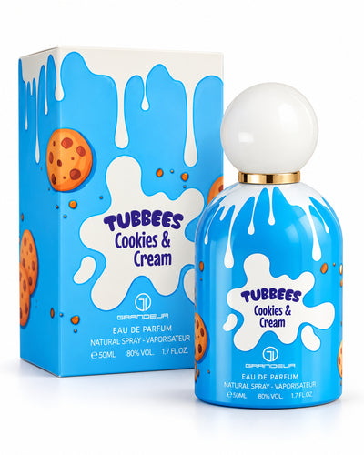 Tubbees Cookies & Cream Eau de Parfum de Grandeur – frasco con caja