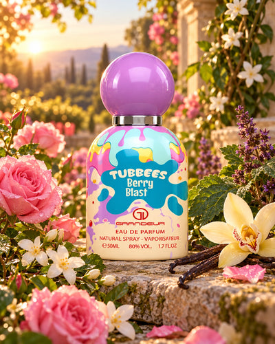 Tubbees Berry Blast Eau de Parfum de Grandeur – paisaje inspirado en sus notas
