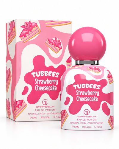 Tubbees Strawberry Cheesecake Eau de Parfum de Grandeur – frasco con caja
