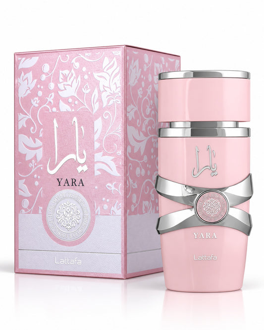 Yara Eau de Parfum de Lattafa – frasco con caja