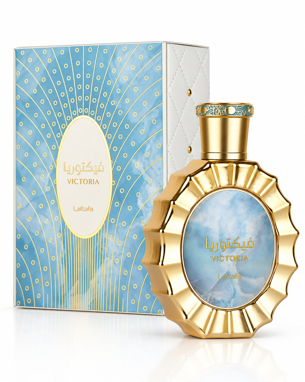 Victoria Eau de Parfum de Lattafa – frasco con caja
