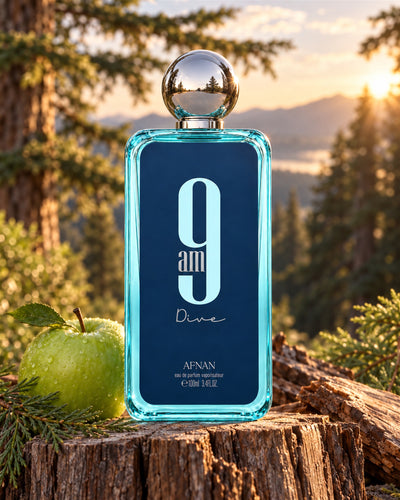 9AM Dive Eau de Parfum de Afnan – paisaje inspirado en sus notas