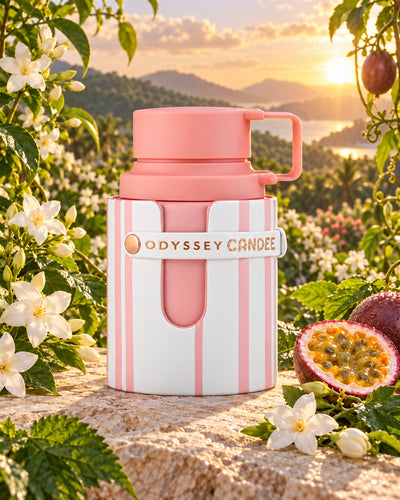 Odyssey Candee Eau de Parfum de Armaf – paisaje inspirado en sus notas