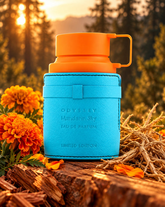 Odyssey Mandarin Sky Eau de Parfum de Armaf – paisaje inspirado en sus notas