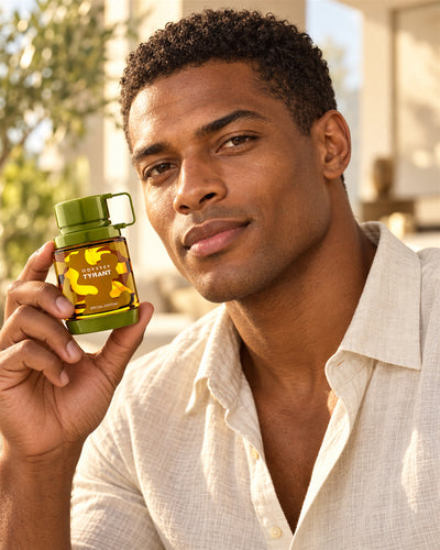 Tyrant Eau de Parfum de Armaf – modelo con el perfume