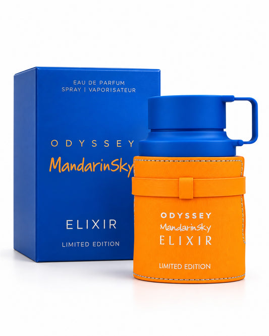 Odyssey Mandarin Sky Elixir Eau de Parfum de Armaf – frasco con caja