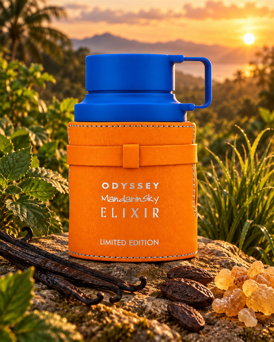 Odyssey Mandarin Sky Elixir Eau de Parfum de Armaf – paisaje inspirado en sus notas