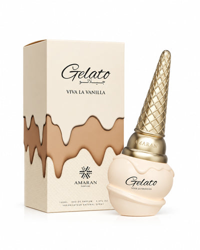 Gelato Viva La Vanilla Eau de Parfum de Amaran – frasco con caja